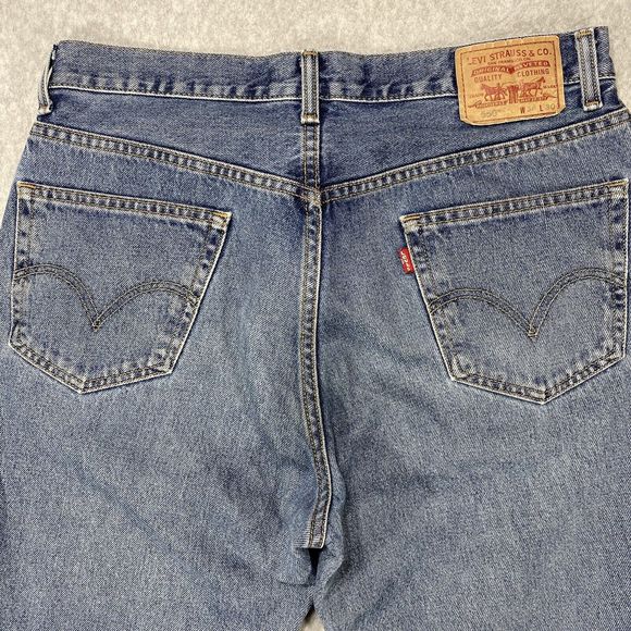 Levi's Strauss Co 550 Mens Jeans Blue 34x29 Relaxed Fit Faded Distressed Denim - Picture 9 of 16